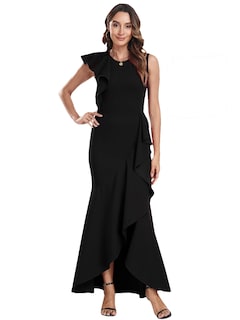 Foto 5 | Foto 5 | Vestido Formal Largo Fqa Para Mujer Vestido De Noche De Cóctel Negro - Venta Internacional.