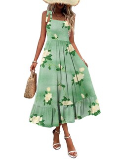 Foto 1 | Foto 1 | Vestido De Verano Zeagoo 2025 Largo Casual Escalonado Con Bolsillos - Venta Internacional.