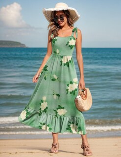 Foto 2 | Foto 2 | Vestido De Verano Zeagoo 2025 Largo Casual Escalonado Con Bolsillos - Venta Internacional.