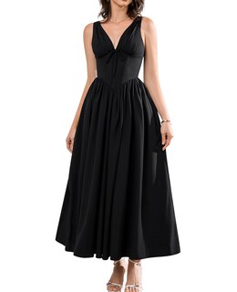 Foto 1 | Foto 1 | Vestido Glnege  Corsé De Verano  A Media Pierna  Cuello En V  Con Bolsillos - Venta Internacional.