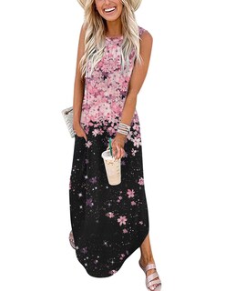 Foto 1 | Foto 1 | Vestido Largo Zeagoo Casual Con Estampado Floral Para Vacaciones En La Playa 2025 Para Mujer - Venta Internacional.