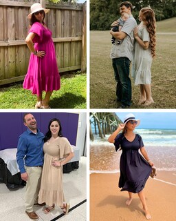 Foto 6 | Foto 6 | Vestido De Verano Auselily Para Mujer Cuello En V Manga Corta 2025 Azul Y Verde - Venta Internacional.