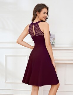 Foto 2 | Foto 2 | Vestido De Cóctel Bbonlinedress Vintage Halter Wedding Burgundy M - Venta Internacional.