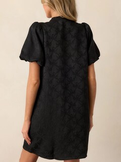 Foto 2 | Foto 2 | Vestido Lifeshe Con Lazo En Jacquard Manga Abullonada Negro Para Mujer - Venta Internacional.