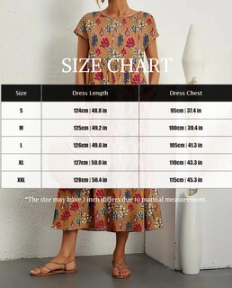 Foto 7 | Foto 7 | Vestido Midi Zhyaj Con Cuello Redondo Y Manga Corta Holgado Túnica De Algodón - Venta Internacional.