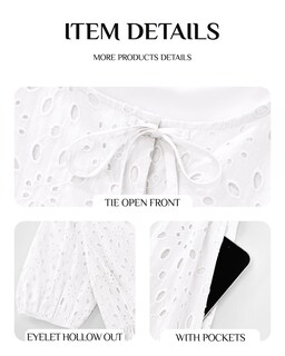 Foto 2 | Foto 2 | Vestido Kirundo Summer 2025 Manga Corta Abullonada Con Ojales Blanco - Venta Internacional.