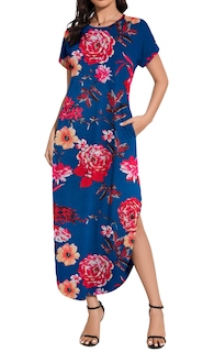 Foto 2 | Foto 2 | Vestido Largo Jeqeocafy Para Mujer  Verano 2025  Cuello Redondo Con Bolsillos - Venta Internacional.