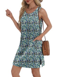 Foto 3 | Foto 3 | Vestido Bkrive Talla Grande 2025 De Verano Sin Mangas Con Bolsillos 2xl - Venta Internacional.