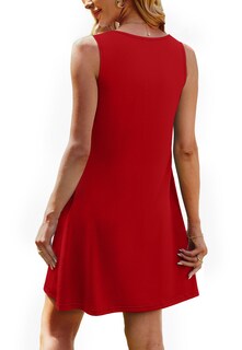 Foto 5 | Foto 5 | Vestido Ofeefan Primavera 2025 Casual Verano Playa Rojo Para Mujer - Venta Internacional.