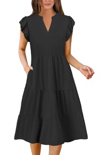Foto 1 | Foto 1 | Vestido De Verano Mixshe 2025 Casual De Primavera Midi Negro Para Mujer - Venta Internacional.