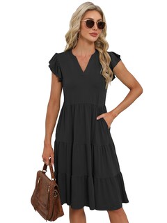 Foto 2 | Foto 2 | Vestido De Verano Mixshe 2025 Casual De Primavera Midi Negro Para Mujer - Venta Internacional.