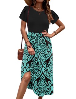 Foto 2 | Foto 2 | Vestido Midi Zeagoo Casual De Verano En Forma De A Con Bolsillos Para Mujer - Venta Internacional.