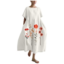 Vestido Marsvovo Boho Para Boda Estampado Floral Vintage Talla Grande - Venta Internacional.