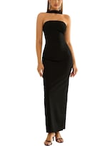 Vestido Largo Htzmo Elegante Ajustado De Verano Con Cuello Halter Para Mujer - Venta Internacional.