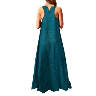 Foto 2 | Foto 2 | Vestido Largo De Lino Sin Mangas Mingyuezai Con Bolsillos Para Mujer - Venta Internacional.