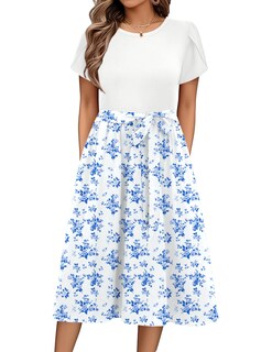 Foto 1 | Foto 1 | Vestido Midi Zeagoo White Summer Beach Con Bolsillos Para Mujer - Venta Internacional.