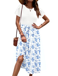 Foto 2 | Foto 2 | Vestido Midi Zeagoo White Summer Beach Con Bolsillos Para Mujer - Venta Internacional.