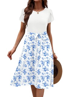 Foto 3 | Foto 3 | Vestido Midi Zeagoo White Summer Beach Con Bolsillos Para Mujer - Venta Internacional.