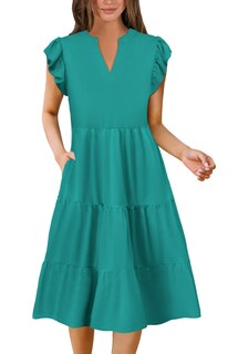 Foto 1 | Foto 1 | Vestido De Verano Mixshe 2025 Casual Primavera Midi Verde Lago Xxl - Venta Internacional.