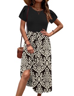 Foto 2 | Foto 2 | Vestido Midi Zeagoo Modest Summer Floral En A Negro-floral - Venta Internacional.