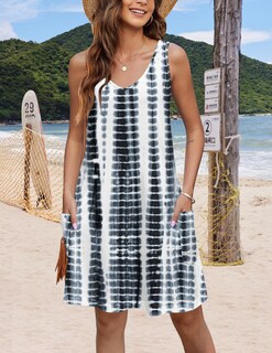 Foto 2 | Foto 2 | Vestido Zeagoo Blanco Y Negro Para Mujer Verano 2025 Con Bolsillos - Venta Internacional.