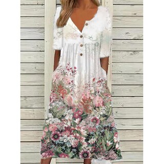 Foto 2 | Foto 2 | Vestido Largo Guteidee Para Mujer Estilo Bohemio Floral Con Bolsillos - Venta Internacional.