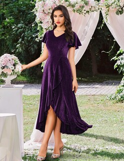 Foto 3 | Foto 3 | Vestido Berylove Con Lentejuelas Formal Fiesta Manga Ondulada Morado Xl - Venta Internacional.