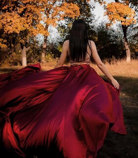 Foto 4 | Foto 4 | Vestido De Fiesta Misshow De Satén Con Abertura Para Mujer 2025 Dustyblue M - Venta Internacional.