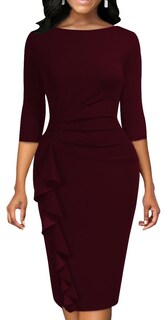 Foto 1 | Foto 1 | Vestido Yajedo Bodycon Con Volantes Y Mangas 3/4 Para Mujer - Venta Internacional.