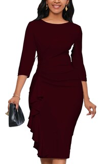Foto 3 | Foto 3 | Vestido Yajedo Bodycon Con Volantes Y Mangas 3/4 Para Mujer - Venta Internacional.