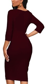 Foto 6 | Foto 6 | Vestido Yajedo Bodycon Con Volantes Y Mangas 3/4 Para Mujer - Venta Internacional.
