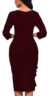 Foto 7 | Foto 7 | Vestido Yajedo Bodycon Con Volantes Y Mangas 3/4 Para Mujer - Venta Internacional.