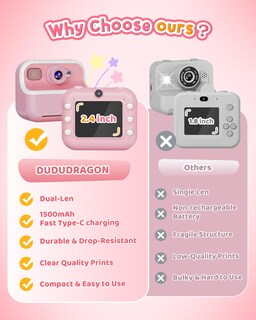 Foto 6 | Foto 6 | Cámara Instantánea Dududragon Kids Con Tarjeta Sd De 32 Gb De Vídeo 1080p - Venta Internacional.