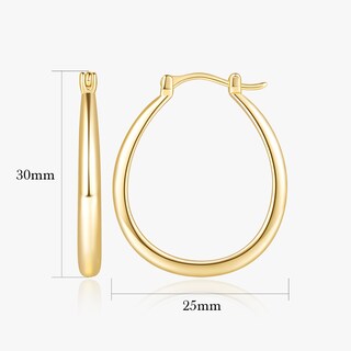 Foto 2 | Foto 2 | Pendientes Tipo Argolla De Oro Usesmtle De 14 Quilates Para Mujer 20 Mm De Diámetro - Venta Internacional.
