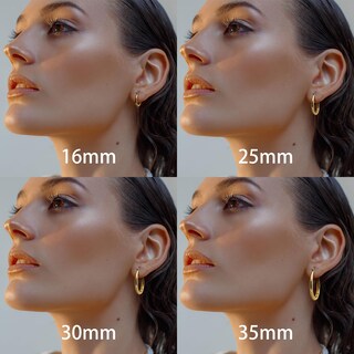 Foto 5 | Foto 5 | Pendientes Tipo Argolla De Oro Usesmtle De 14 Quilates Para Mujer 20 Mm De Diámetro - Venta Internacional.