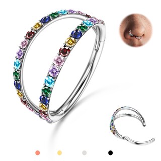 Foto 1 | Foto 1 | Piercing Bodybonita - Anillo Nasal Con Doble Aro (acero Inoxidable 316l) - Venta Internacional.