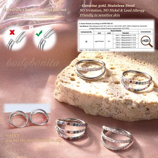 Foto 2 | Foto 2 | Piercing Bodybonita - Anillo Nasal Con Doble Aro (acero Inoxidable 316l) - Venta Internacional.