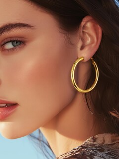 Foto 3 | Foto 3 | Pendientes De Aro Prosteel De Acero Inoxidable Dorado Grueso Para Mujer - Venta Internacional.