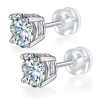 Foto 1 | Foto 1 | Pendientes De Tuerca Dojojosa Moissanite De Plata 925 De 1 Quilate D-vvs1 - Venta Internacional.