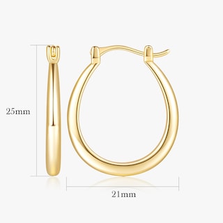 Foto 2 | Foto 2 | Pendientes Tipo Argolla De Oro Usesmtle De 14 Quilates Para Mujer 20 Mm De Diámetro - Venta Internacional.