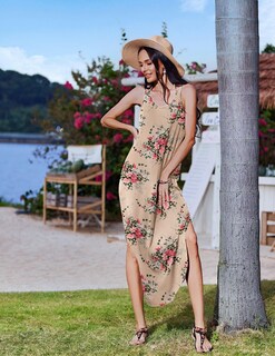 Foto 4 | Foto 4 | Vestido De Verano Zeagoo Con Cuello En V Cami Maxi Con Estampado Floral Para Mujer - Venta Internacional.