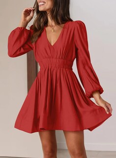 Foto 6 | Foto 6 | Vestido Bwq Para Mujer Mini Elástico Cintura Alta Color Rojo Coral - Venta Internacional.