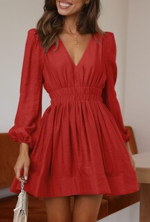 Foto 7 | Foto 7 | Vestido Bwq Para Mujer Mini Elástico Cintura Alta Color Rojo Coral - Venta Internacional.