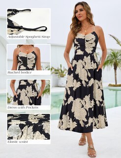 Foto 5 | Foto 5 | Vestido Largo Annebouti Verano Primavera 2025 Para Mujer Beige Negro - Venta Internacional.