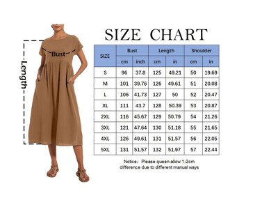 Foto 7 | Foto 7 | Vestido Midi Zhyaj De Algodón Con Cuello Redondo Y Manga Corta Con Bolsillos - Venta Internacional.