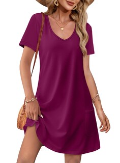 Foto 1 | Foto 1 | Vestido Ofeefan Primavera Con Cuello En V Y Manga Corta Con Bolsillos - Venta Internacional.