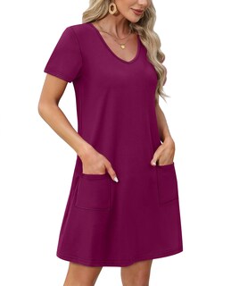 Foto 3 | Foto 3 | Vestido Ofeefan Primavera Con Cuello En V Y Manga Corta Con Bolsillos - Venta Internacional.