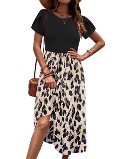 Foto 2 | Foto 2 | Vestido Midi Zeagoo Summer Para Mujer Con Estampado Floral Negro Xl - Venta Internacional.