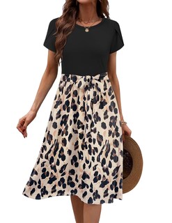 Foto 3 | Foto 3 | Vestido Midi Zeagoo Summer Para Mujer Con Estampado Floral Negro Xl - Venta Internacional.