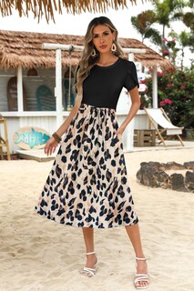 Foto 4 | Foto 4 | Vestido Midi Zeagoo Summer Para Mujer Con Estampado Floral Negro Xl - Venta Internacional.